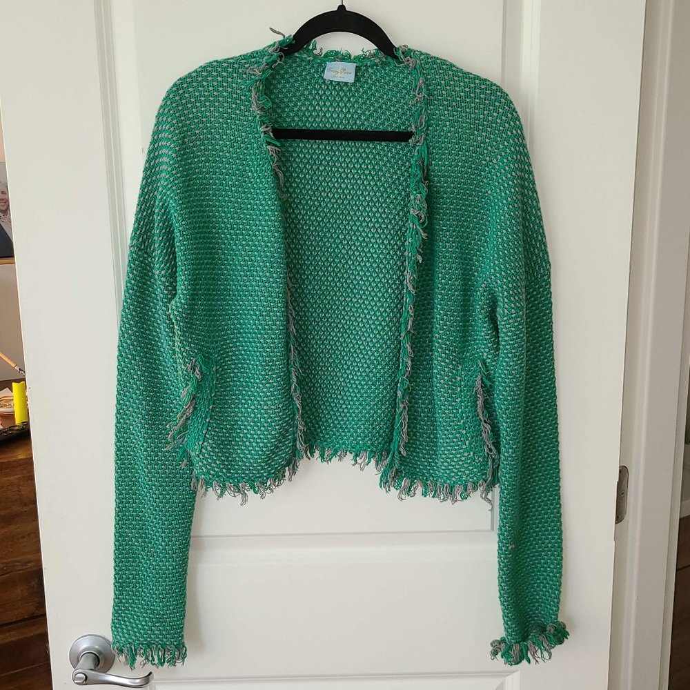 Green Crop Knit Cardigans